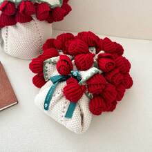 1 Rose Bouquet Blanket, Multifunctional Throw Blanket For All Seasons, Blanket For A Nap In The Office, Gift For A Girlfriend, Christmas Gift, Birthday Gift - 紅色 - 查看 6