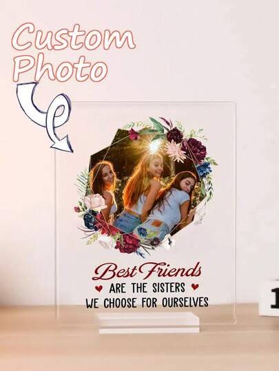 Best Friends Forever Personalized Acrylic Plaque For Sisters And Best Friends - Custom Fun Quote & Names Engraved, Heartwarming Family Gift For Sisters, Friends Or Loved Ones, Unique Keepsake For Bedroom, Office Or Dorm Decor