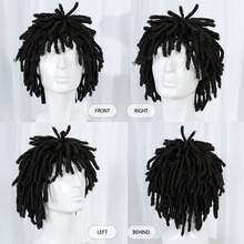 Tóc giả ngắn màu đen kiểu dreadlock cho nam, tóc giả dreadlock tổng hợp trông tự nhiên cho nam và nữ, tóc giả bob xoăn thời trang có mái cho các dịp lễ hội, hóa trang, rapper hip hop, tiệc theo chủ đề, trang phục punk disco rocker, mặc hàng ngày, biểu diễn sân khấu và chụp ảnh, dễ lắp đặt, bền và dễ bảo quản. - Nhiều màu - Xem 8