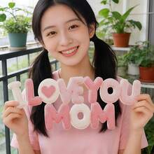Happy Mother's Day "I LOVE MOM" Felt Photo Prop, Party Decoration Letter Theme Banner Wall Sticker - Mother's Day - View 2