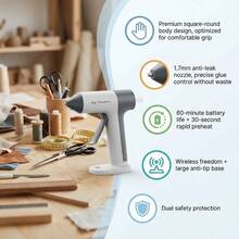 {Blue Hot Melt Glue Gun} == {Rechargeable, Wireless, Portable} == {Heats Up In 30 Seconds} = ={Comes With 19 High-Viscosity Glue Sticks} == {DIY Crafts} == {Essential For Small Home Repairs}== - Multicolor - View 4