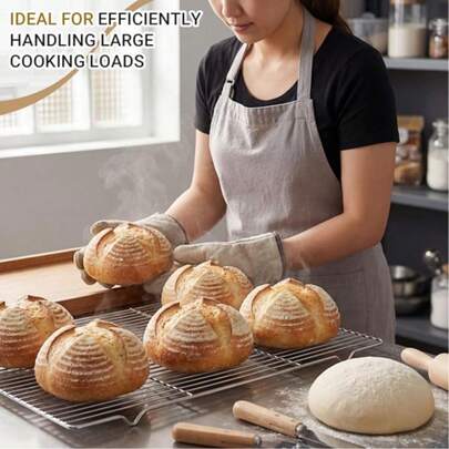 Heavy Duty Stainless Steel Cooling Baking Rack, Easy To Clean, Oven & Dishwasher . Ideal For Cooking, Baking And Cooling Cookies. Essential Household Item. Stainless Steel Baking Cooling Rack Set, Suitable For Cooking & Baking, Dishwasher