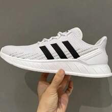 Adidas 男士 Questar Flow 透气运动网眼跑鞋 - 白色 - 查看 9
