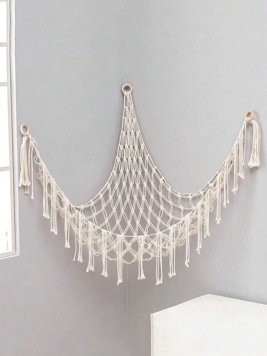 Stuffed Animal Storage Hammock Net,[US-Based Shipping]1PC-Ornament Hammock Macrame,Stuff Animal Storage Corner Hanging Net Holder,Mesh Hammock Fabric Ornament Organizer With Hooks,For Bedroom,Hanging Stuff Animal,Organizer Holder Large Size,Room Decor, Boho Love Valentine,Spirngtime Toy, Valentines Dolls,Thanksgiving Decorations, Dwarf, Goblin Storage Hammock Net, Home Decor, Room Decor,Ins Style Wall Decor Gifts Birthday Graduation,Cute Room Decor Aesthetic Bedroom,Women's Fall Clothing Winter Clothing Christmas Gift Fall Autumn Velvet Furry Party Fuzzy Plush Thanksgiving Festival Cyber Monday Holiday Knitted Winter Valentine' S Day Gift,Home Décor,Room Deciration,Makeup 0rginizer,Closet Shelving System,Storage Orangizer,Ganchos,Toy Storage,Desk Organzier,Stuffed Animal Storage,Toy Box Laundry Basket Room Deocr Organizador De Juguetes Storage Container Toy Organizer Organziers Storage Storage Bins Toy Chest Shelves Dresser Storage Cabinet Room Acesories Bedroom Toys Blanket Basket - 白色 - 查看 1