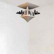 3D Wall Art Optical Illusion Corner Wall Decal, 3D Visual Peel And Stick Removable Wall Stickers, Home Decor - 咖啡色 - 查看 1