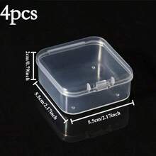 5pcs Transparent Square Bead Storage Boxes, Craft Organizer Containers For Perler Beads, Jewelry, Small Parts - Clear - View 12