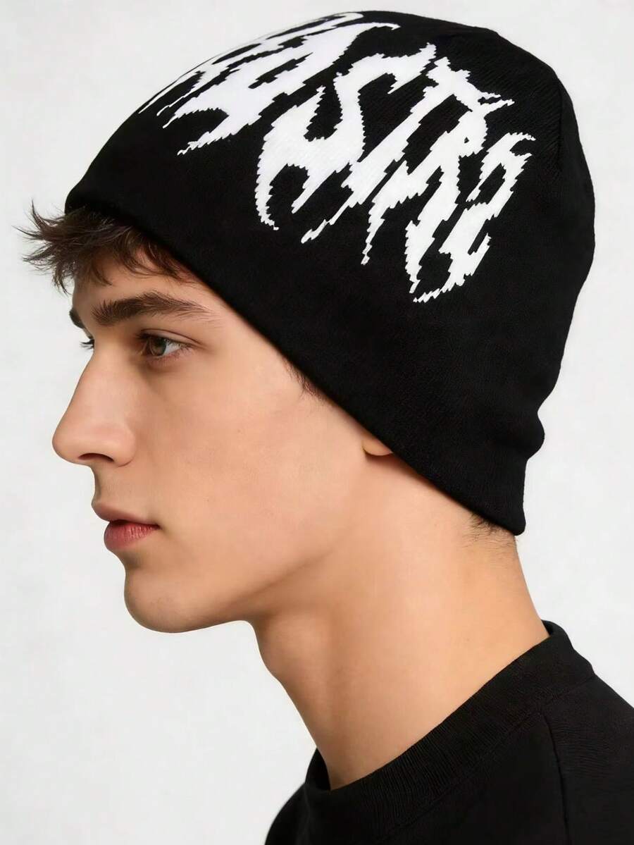 Y2K Style Beanie Hat For Men, Suitable For Spring, Autumn, Travel, Beach, Vacation - A - View 1