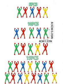圣诞节装饰 5/10/15 件随机颜色青少年攀爬玩具，粘性攀爬器可翻滚并自行抓牢，适用于各种复杂墙壁 - 彩色 - 查看 12