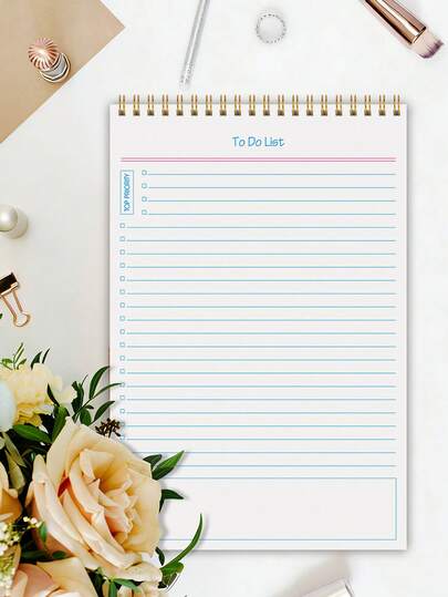 Cuaderno de lista de tareas sencilla A5 para suministros de oficina escolar, inicio rápido, 52 hojas planificador diario, notas de reunión, planes diarios y notas de estudio, aumenta la eficiencia, regalos perfectos