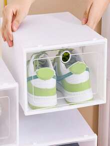 8/12个装可堆叠衣柜鞋盒，节省空间的可折叠鞋架，用于衣柜整理，透明设计的运动鞋收纳盒，高品质鞋架，适用于家庭和宿舍，多功能鞋盒，可存放运动鞋和日常鞋履，结构坚固，易于取用的盖子，轻便实用，是小空间和多隔层收纳方案的理想之选。 - 彩色 - 查看 5