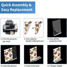 2个8.5英寸x11英寸T型亚克力标牌架，双面透明亚克力展示架，新款亚克力T型宣传册架，适用于相框架，家庭/办公室/零售/展览 - T-Clear - 查看 6