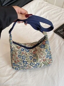 休闲时尚艺术印花斜挎包，新款小众设计简约单肩包 - 彩色 - 查看 6