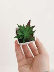 3盆仿真多肉植物迷你盆栽套装，绿色和粉色仿真微型植物，适用于花园、书桌、房间、窗台，可作乔迁礼物、艺术装饰、办公室、婚礼、生日、毕业典礼、家居装饰、返校季、学习用品等。 - 彩色 - 查看 6