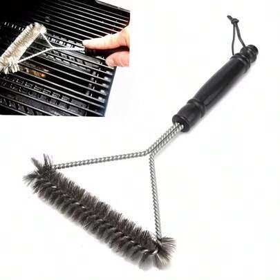 12-Inch Stainless Steel BBQ Grill Cleaning Brush, Outdoor Barbecue Cleaning Tool Accessories