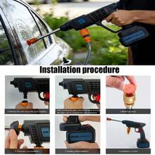 Vielspu Portable Pressure Washer Battery Powered, Cordless Car Power Washer Cordless,2 Battery Hidrolavadora Inalambrica Handheld With 2 Nozzle,Power Cleaner - US A Type Plug(110-127V) - View 9