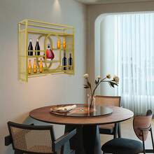 YUNRUX Wine Rack & Wine Glass Rack - Gold - View 9