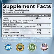 Bunkell Eye Health  Softgels - WIth Zeaxanthin 55mg Supplement - Supports Normal Retinal Cell Function, Retina, Lens & Macula Health - 120 Softgels - 1 Bottle - View 2