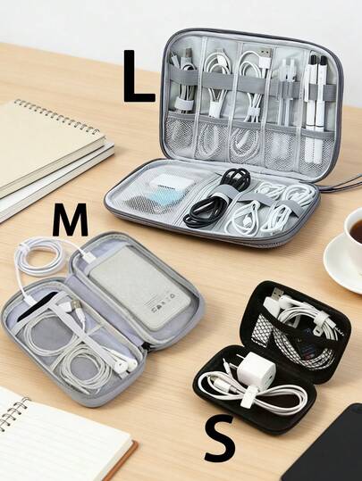 1pc Multifunctional Storage Bag, Waterproof Portable Electronics Organizer Pouch, Suitable For Short Trips, Can Be Used As Toiletry Bag, Travel Essential Organizer, Unisex Electronics Accessories Organizer. Can Store Cables, Chargers, Phones, Headphones, Adapters, Charging Cables, Wireless Mouse, SD Cards, USB Mouse, Phone Cases, Wireless Earphones, Bluetooth Earphones, Earbuds, Etc. Suitable For Business Travel And Vacation. Multifunctional Cable Organizer Bag, Large Capacity Electronics Accessories Protection Storage Pouch