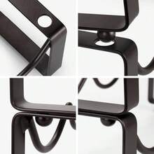 Estante apilable para vino 12 botellas mostrador de gabinete de vino de 3 niveles soporte para estante y almacenamiento soporte para botellas de vino de metal no empotrado para gabinete - Marrn - Ver 4