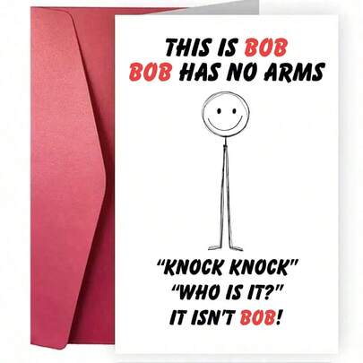 1Pc Funny Birthday Cards For Men Humorous Bob Knock Knock Joke Adult Male