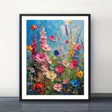 一套生动花卉艺术DIY数码油画套装，成人手工坊，无框艺术画套装，适用于卧室装饰和艺术墙，无需绘画基础，简单有趣的绘画方法，实现您的绘画梦想，沉浸在缤纷多彩的世界中，每一笔都是自我表达，为生活增添浪漫气息，是馈赠亲朋好友的最佳礼物，节日礼物，40*50厘米 - 珊瑚粉 - 查看 5