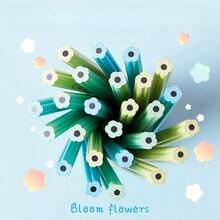10pcs Floral Petal Shaped Pencils, HB Pencils, Rainbow Pencils For Journaling, Back To School - Sets - View 5