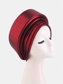 1pc Women's Metallic Foil Layered Sponge Headscarf, Headwrap, Suitable For Daily Use - Multicolor - View 11