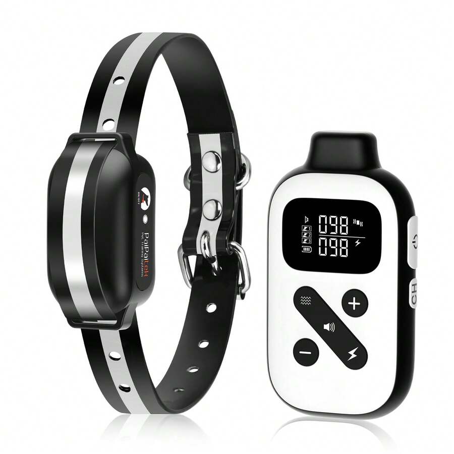 PaiPaitek Remote Control Anti-Bark Collar, Anti-Bark Training Collar Set, Suitable For Large Dogs, Electric Shock Collar With Shock, Vibration, Beep And Auto Modes (Level 1-5), Remote Range 2800 Feet