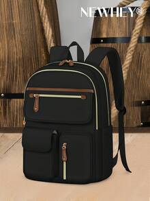 NEWHEY 15.6 Inch Waterproof Men's Laptop Backpack, Large Capacity Teacher Work Travel Bag With USB Charging Port, Lightweight Casual College Student Backpack - Multicolor - View 6