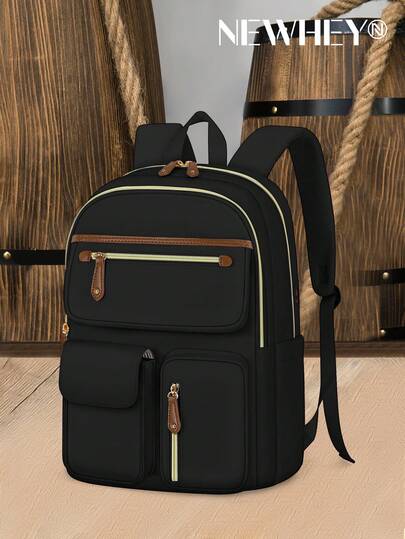 NEWHEY Laptop Backpack For Men 15.6 Inch Waterproof Teacher Work Travel Backpacks Large Computer School Backpack Bookbag With USB Charging Port Daypack For Casual College Lightweight