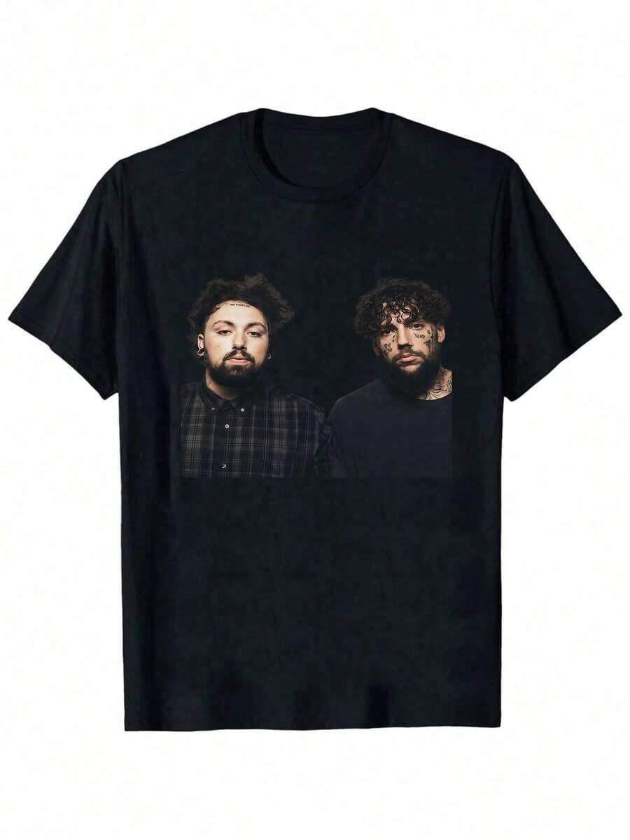 Suicideboy Men's Graphic T-Shirt - Black Casual Streetwear Tee,Tear-Effect Face Design, Round Neck Short Sleeve Summer Top, Machine Washable, Suicideboy Era Tour Graphics Print T-Shirts For Men Shirt Tops Harajuku Hip Hop Rock Style T Shirts Unisex Fashion Regular Size Street T Shirt - 黑色2 - 查看 1