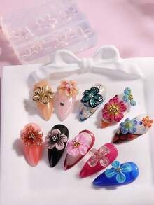 Lily Flower Embossed Nail Art Carving Mold, Lotus Petal Pattern Design, DIY Nail Removal Tool, Nail Art Supplies, Nail Tools, Nail Art Tools, Back To School Season, Nail Art, Nail Tools (Suitable For Nail Stickers) - Clear - View 8