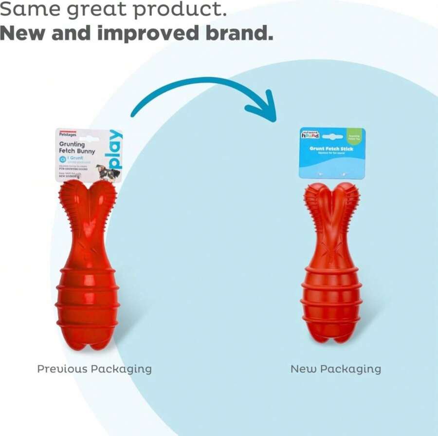 Outward Hound Grunt Fetch Stick Dog Toy, Bunny, Red - ColorA - 查看 1