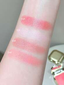 kakashow 1pc Face Contour Blush, Long-Lasting Non-Smudge Soft Glow Blusher, Everyday Makeup Cosmetics For Women - 彩色 - 查看 6