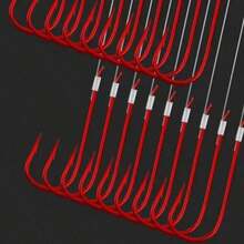 20pcs/Board 10sets Double Hooks, Suitable For Freshwater Fishing, Small To Medium Fish - Red - View 2