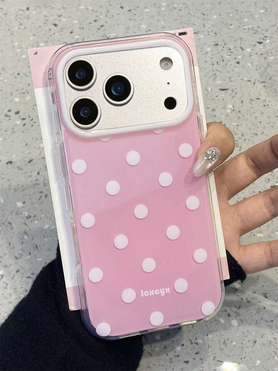 Funny Cute Irregularly Black Spot Glossy White Phone Case Compatible With IPhone 17 Pro Max 17Pro 16Promax 15ProMax 14Pro Max 12 13 Pro Max 14 15 16 Plus 11 17 13 NEW Lovely Contrasting Color Polka Dot Shockproof Back Cover Stylish Girl