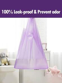 100/200 túi đựng tã dùng một lần, túi đựng rác để bàn dùng cho tã em bé - Màu tím - Xem 5