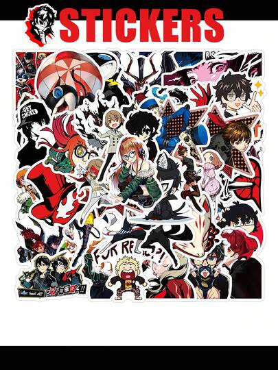 50张PERSONA、JOKER、PANTHER、FOX、QUEEN、NOIR、NAVI、SKULL、CROW、MONA、LOMO卡片，32张贴纸，高端收藏卡，可收纳于卡套、钱包、护照、旅行摄影道具等。适合作为礼物送给朋友。