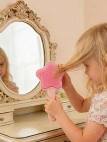 1支婴儿气垫星形梳，婴儿头部护理梳，可爱星形按摩顺发梳，家用按摩直发梳 - 彩色 - 查看 2