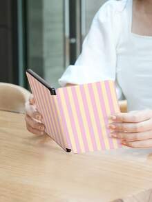 1pc Pink & Yellow Striped Print Pattern Protective Case With Auto Wake/Sleep Function, Lightweight & Slim Fit For Kindle NK 11/Kobo/Kindle Paperwhite 5/Kindle 2024 - Multicolor - View 5