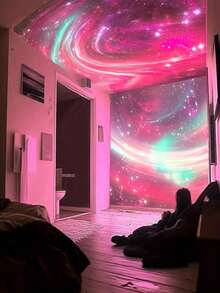 1 pieza Proyector de Galaxia de Luces del Norte, Múltiples Efectos de Iluminación, Proyector de Cielo Estrellado 2 en 1 con Lámpara de Nebulosa, Control Remoto, Adecuado para Dormitorio/Sala de Juegos/Cine en Casa/Techo/Cumpleaños/Luz Nocturna de Fiesta - luz policromática - Ver 9