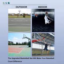 Basketball Net Outdoor - Upgrade Heavy Duty Basketball Net U2013 All - Weather Basketball Hoop Net, Suitable All Outdoor Or Indoor 12 Loops Basketball Hoops. - White, Red, Blue - View 4