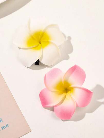 2 piezas Pinza de pelo de caimán con estampado de flores en estilo bohemio, adecuado para uso diario casual, Día de San Valentín, escuela, atuendos de vacaciones, pasador de pelo, accesorios