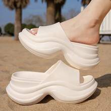 1 Pair Women's Slippers, New Outdoor Sandals, Thick-Soled Elevated Slide Sandals, Summer Women's Non-Slip Beach Flip Flops - Multicolor - View 2