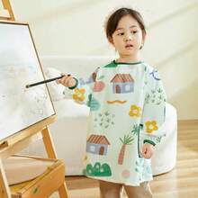 1件绘画罩衫，艺术绘画围裙，反面绘画罩，餐饮服务围裙，艺术绘画围裙，防水围裙，防污防护服，长袖防油艺术围裙 - 彩色 - 查看 13