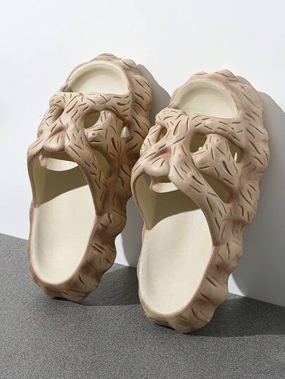 Summer Men's Fashionable Outdoor Cool Tree Root Design EVA Flip Flops, 2026 New Anti-Odor Unisex Slippers