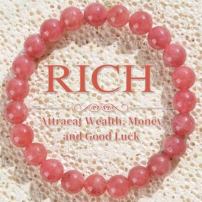 Elegant Natural Stone Fashion Bracelet For Women - Quartz Beaded Elastic Cord Bracelet, Auspicious Feng Shui Gift, Perfect For Friends And Family, Suitable For Daily Wear