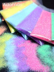 6袋（10克/袋）彩虹糖果光泽指甲粉 美甲配件 激光闪粉凝胶指甲油 全息闪光颜料 DIY 女士沙龙美甲饰品、美甲宝石、美甲艺术用品 - 彩色 - 查看 6