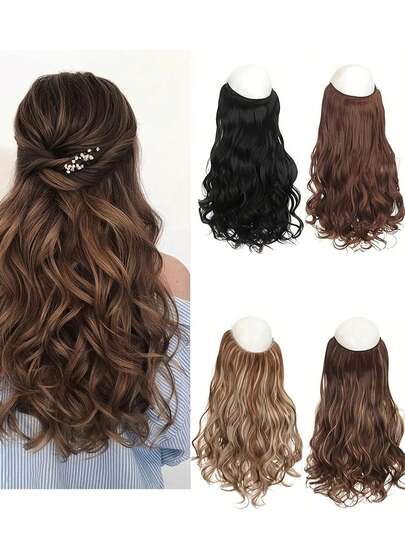 Wavy Hairpiece, Invisible Fishing Line Hair Extension, Increase Hair Volume, Hair Styling Replacement