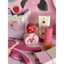Juego de Madera Tocador para Niñas con Espejo, Mesa de Maquillaje y Juego de Imitación para Princesitas, Madera Resistente De Maquillaje Vanity Set Rosa, Cajones para Guardar Juguetes y Accesorios - Rosa - Ver 6